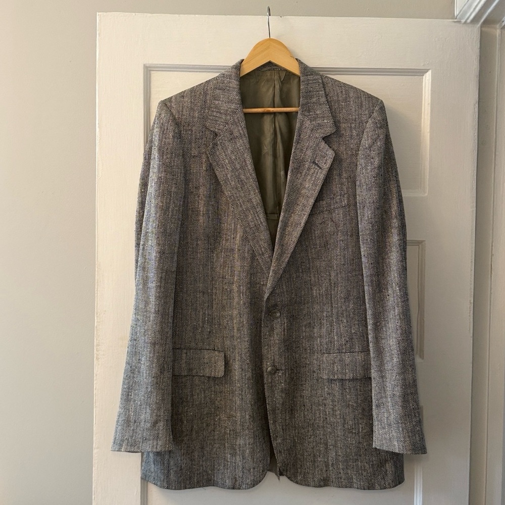 Oversized Lanvin Vintage Tweed Plaid Blazer